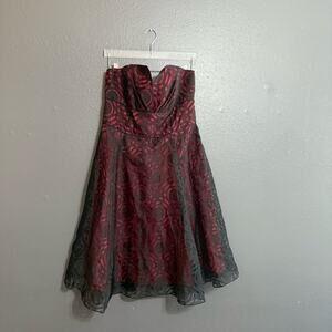 Nicole Miller Y2K Abstract Strapless Dress Size 16